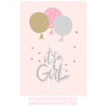 Biglietto Augurale IT'S A GIRL Rosa Sfiziosità Party Crispiano vendita biglietti nascita sfiziositaparty.it