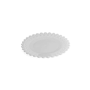 Confezione da 2 vassoi in plastica da 32 cm con bordo a trina, ideali per servire torte di grandi dimensioni, pasticcini e dolci di ogni tipo.