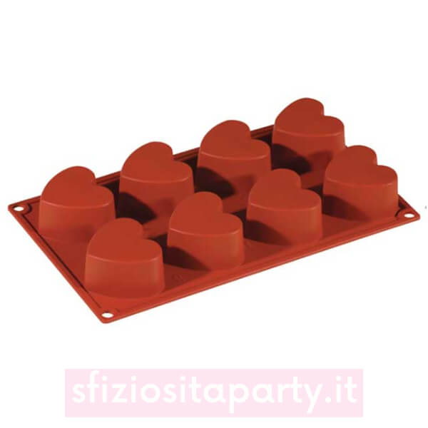 Stampi Formaflex Cuori in Silicone - 8 Impronte Sfiziosità Party Crispiano vendita stampi cuori formaflex sfiziositaparty.it