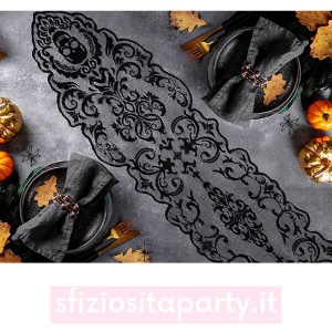 Runner Ragnatela Halloween 35x180cm Sfiziosità Party Crispiano vendita Runner Halloween sfiziositaparty.it