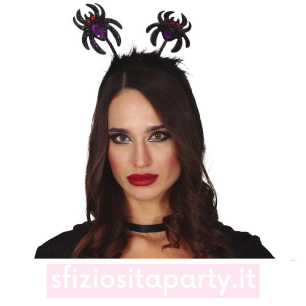 Cerchietto Ragni Glitter Sfiziosità Party Crispiano vendita accessori halloween sfiziositaparty.it