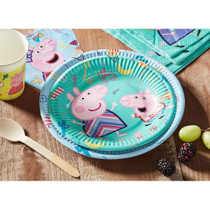 Piatti per festa Peppa Pig con Geroge. Sfiziosità Party Crispiano vendita accessori Peppa Pig sfiziositaparty.it