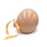 Immagine del Pallone in ceramica beige da 17 cm - Bomboniera Elegante per Matrimoni e Eventi Speciali