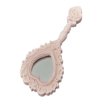 Immagine dello Specchio a forma di cuore rosa con glitter - Elegante bomboniera regalo disponibile su Sfiziosità Party.