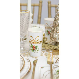 Bicchieri Natalizi Bianco Oro - immagine 2