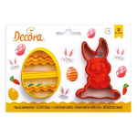 Set 2 Tagliapasta Pasqua Coniglio 6,5 x 9 x 2,2 h cm, Uovo 5,5 x 7,5 x 2,2 h cm