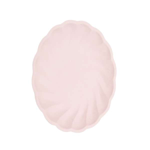 Immagine di 6 piatti piani in canna da zucchero e bambù rosa.