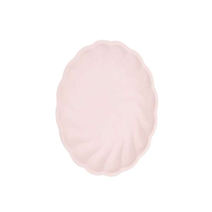 Immagine di 6 piatti in canna da zucchero e bambù rosa.