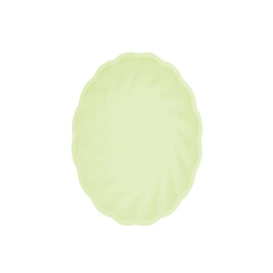 Immagine di 6 piatti in canna da zucchero e bambù verde chiaro.