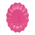 Immagine di 8 piatti in carta di forma nuova e originale con un colore fucsia.
