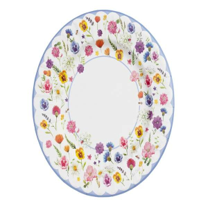 Immagine di piatti con decoro floreale.