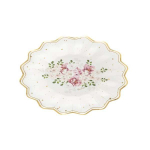 Confezione da 8 piatti fondina a tema Queen Rose, disposti su una tavola apparecchiata.