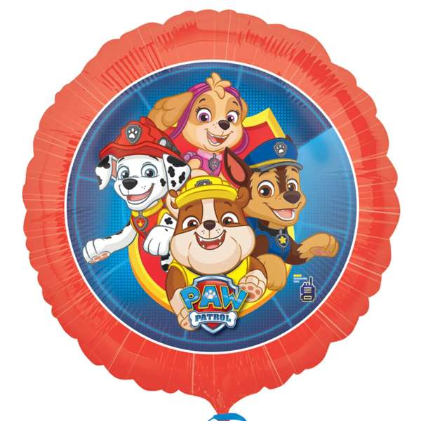 Palloncino in Mylar con i 4 personaggi principali della serie Paw Patrol (Chase, Marshall, Skye e Rocky), misura 17" (43cm). Perfetto per feste di compleanno a tema Paw Patrol, eventi per bambini o qualsiasi altra occasione.
