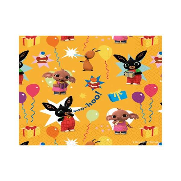 Tovaglioli in carta usa e getta con grafica Bing per feste di compleanno o eventi a tema animato.