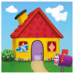 Tovaglioli in carta a 2 veli con grafica Blue's Clues per feste di compleanno o eventi a tema Nickelodeon per bambini.