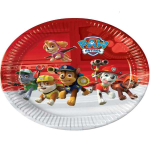 Piatti in carta usa e getta con grafica Paw Patrol per feste di compleanno o eventi a tema Nickelodeon per bambini.
