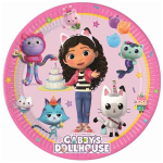 Piatti in carta a tema Gabby's Dollhouse per feste di compleanno