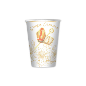 Bicchieri in carta con scritta "Santa Cresima" per feste e cerimonie