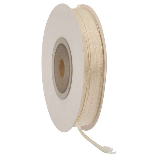 Nastro Doppio Raso Avorio 3mm per decorare bomboniere, bouquet, confezioni regalo, bijoux, decorazioni capelli e scrapbooking