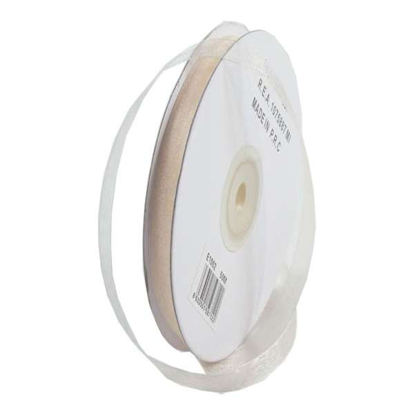 Nastro Organza Avorio 10mm per decorare bomboniere, bouquet e confezioni regalo