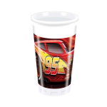 Confezione da 8 bicchieri in plastica con grafica dei personaggi di Cars, capacità 200ml. Perfetti per feste a tema Cars.