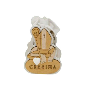 Scatola in legno con finitura lucida per bomboniera o regalo di Cresima, personalizzabile con nome o frase.