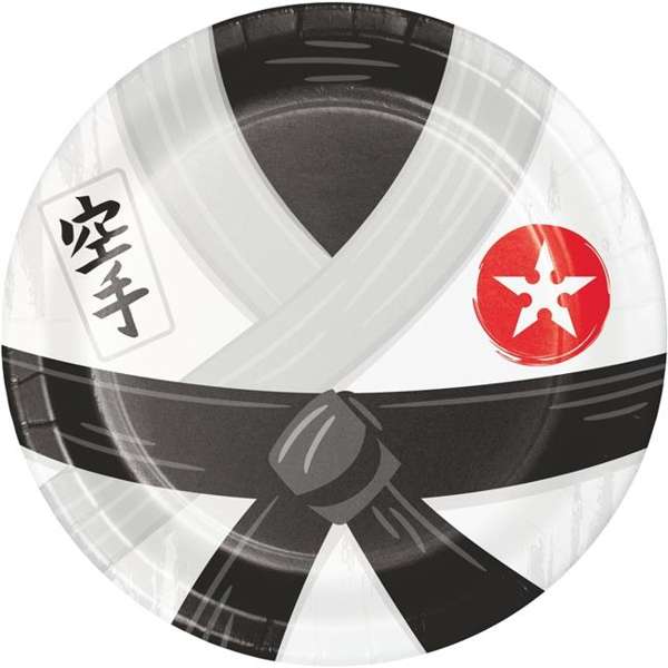 Piatti Festa Arti Marziali con design di kimono e cintura nera