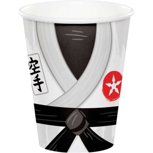 Bicchieri Festa Arti Marziali con design di kimono e cintura nera
