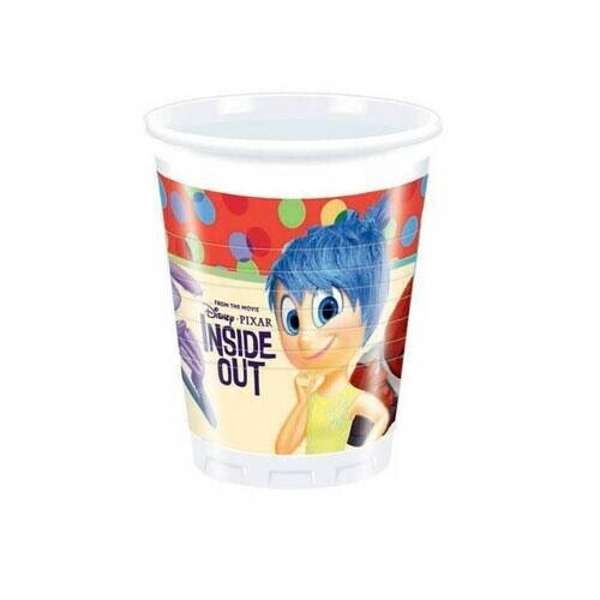 Confezione da 8 bicchieri in plastica da 200 ml con i personaggi e le scene iconiche del film Disney Pixar Inside Out. Perfetti per feste a tema, compleanni, grigliate e picnic.