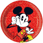 Piatti Vintage Topolino 23cm con design vintage su sfondo rosso