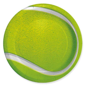 Piatti Festa Tennis con design di palla da tennis realistico