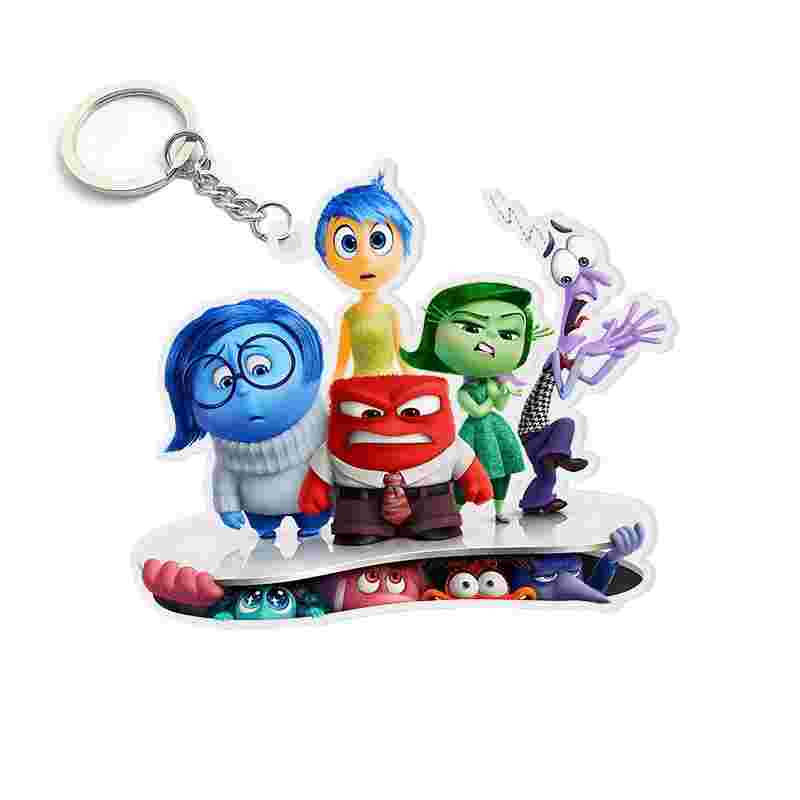 Portachiavi Inside Out 2 in plexiglass sagomato, gadget perfetto per feste e compleanni
