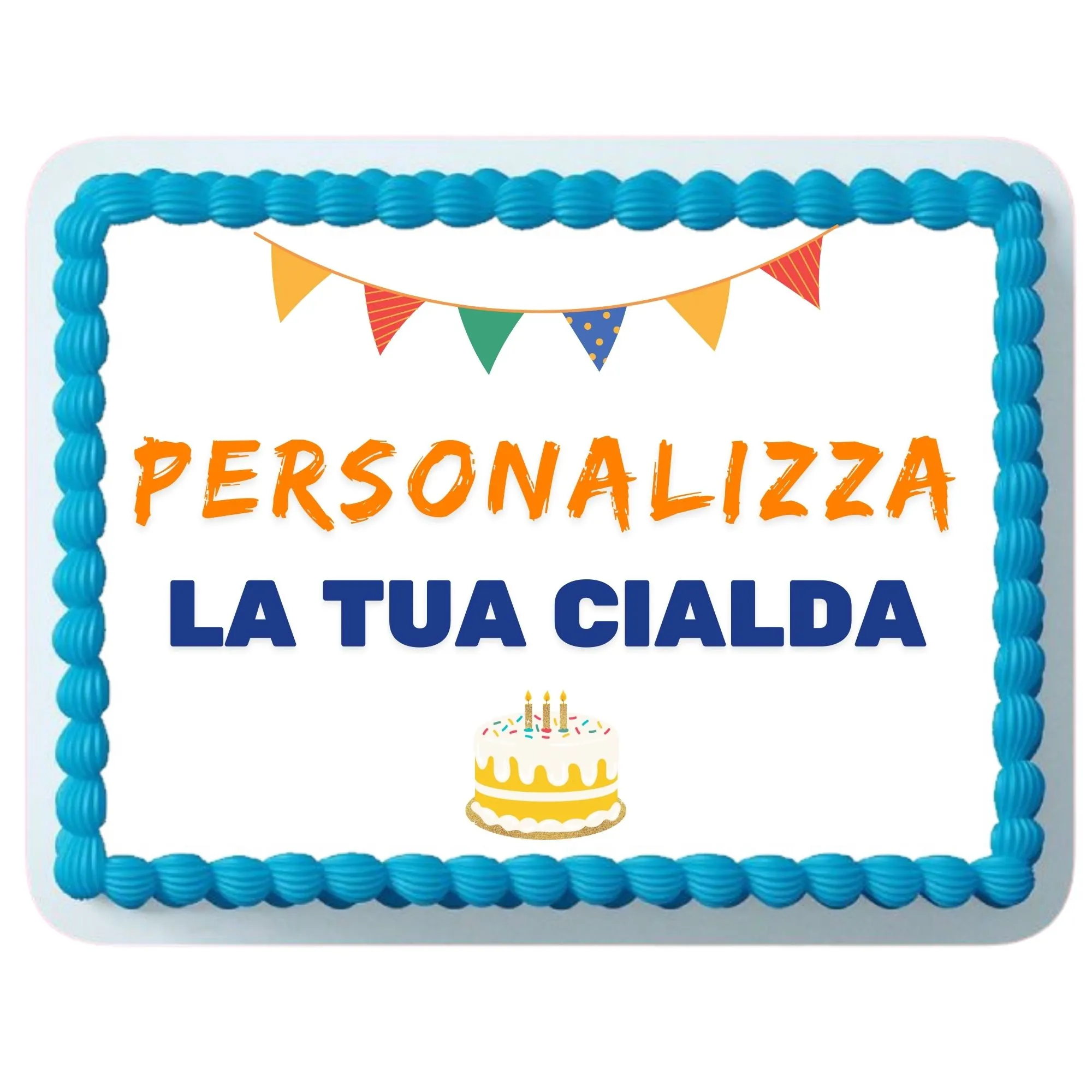 Cialda Torta Personalizzata Rettangolare in Ostia per Eventi