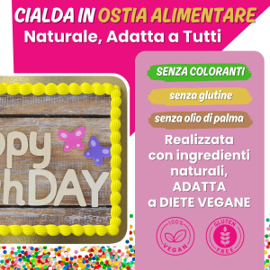 Cialda Per Torta Personalizzata Rettangolare Orizzontale - immagine 6