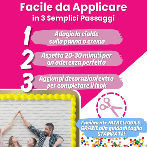 Cialda Per Torta Personalizzata Rettangolare Orizzontale - immagine 4
