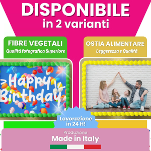 Cialda Per Torta Personalizzata Rettangolare Orizzontale - immagine 2