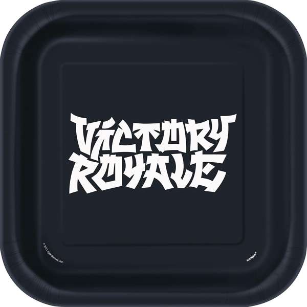 Piatti Fortnite Quadrati 23cm Set da 8pz per Party a Tema