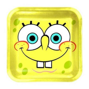 Piatti Spongebob Quadrati 23cm Set 8pz per Party a Tema