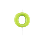 Candelina Glossy numero 0 verde lime laccata glossy per compleanni