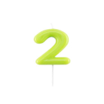 Candelina Glossy numero 2 verde lime laccata glossy per compleanni