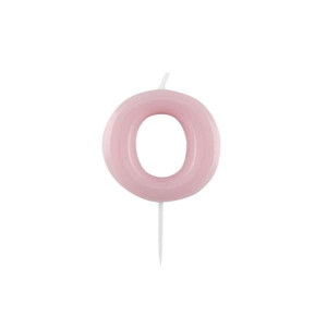 Candelina Glossy numero 0 rosa laccata glossy per compleanni