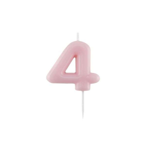 Candelina Glossy numero 4 rosa laccata glossy per compleanni