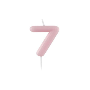 Candelina Glossy numero 7 rosa laccata glossy per compleanni