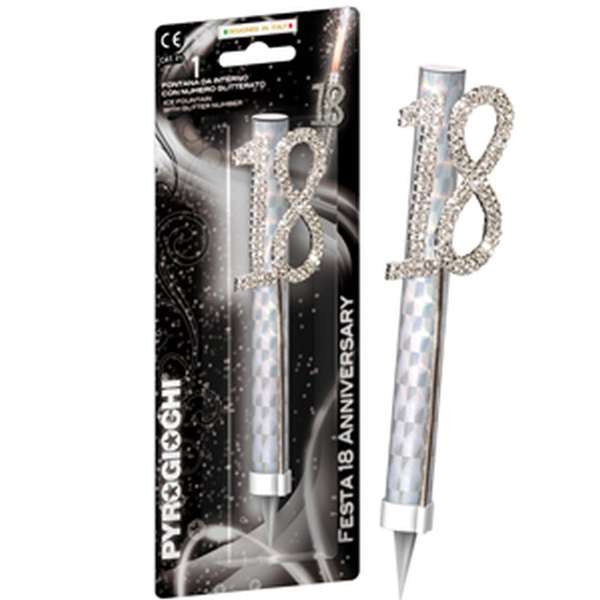 Candelotto Fontana Argentato 18 Anni in Strass per Compleanni