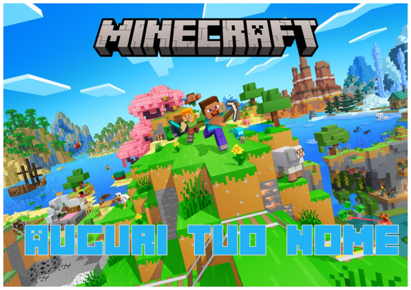Cialda Torta Minecraft Gluten Free in Ostia o Fibra Vegetale