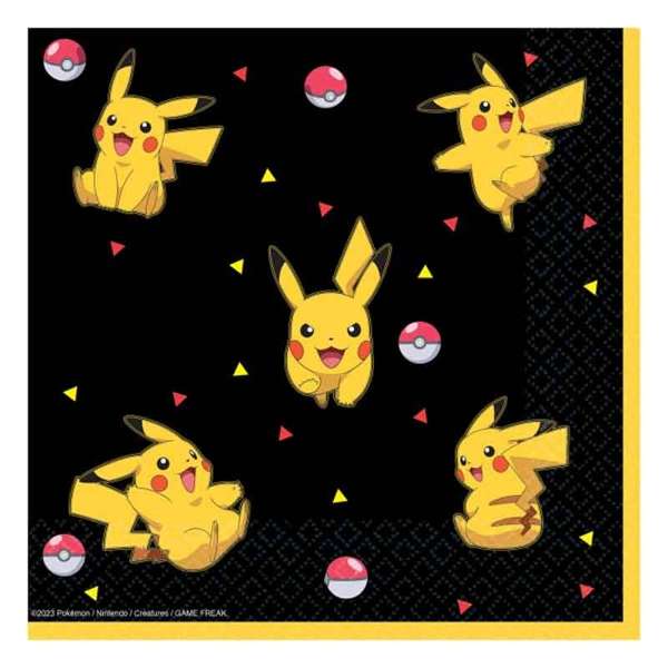 Tovaglioli Pikachu Pokemon ECO FRIENDLY - Confezione da 16pz in carta 3 veli