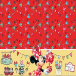 Tovaglia Minnie Café in plastica 120x180cm, ideale per feste a tema Disney e compleanni.