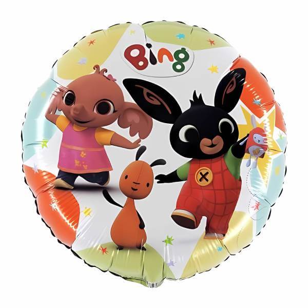 Palloncino Bing and Friends 46 cm con Bing, Sula e Flop per feste a tema.