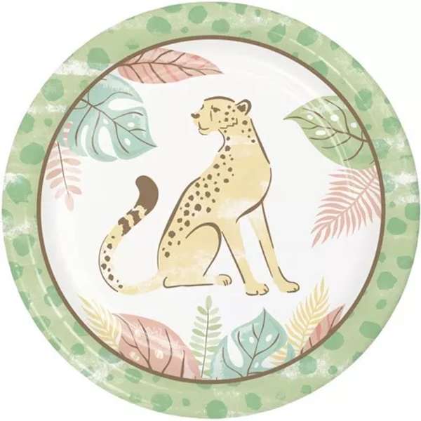 Piatti Safari Baby 8 pezzi in carta, 18 cm, per feste a tema e compleanni