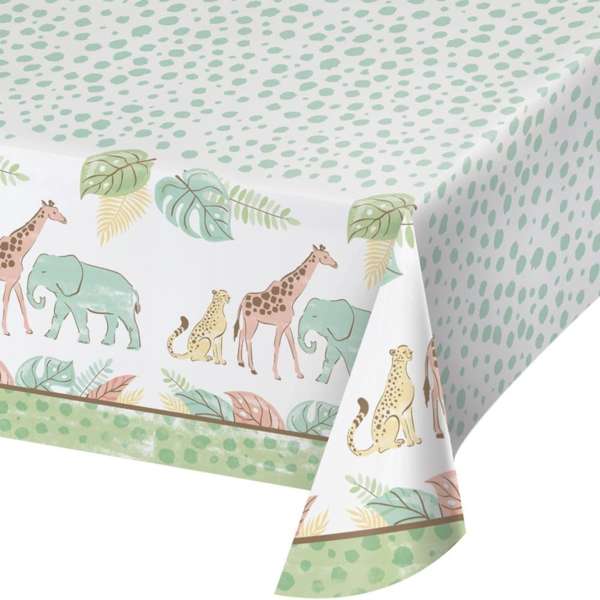 Tovaglia Safari Baby 244x137 cm in carta per feste a tema, compleanni e baby shower
